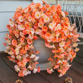 HyeFlora 2PCS Faux Fall Hanging Flowers Plants UV Resistant Orange+Light Orange