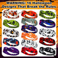JaGely 16 Pcs Halloween Elastic Headbands Colorful Cartoon Non Slip