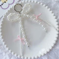 ICFIRSION Pearl Bow Keychain for Women Coquette Purse Bag Charm Style1
