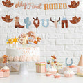 36PCS My First Rodeo Boy Birthday Decorations Baby Shower Party Supplies