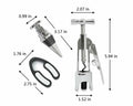 Lutong Wing Corkscrew Wine Opener Set w/ Foil Cutter & Stopper Chrome