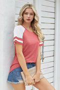 Wielsscca Women’s Summer Casual Tee – Pink, Small, Short Sleeve Loose Fit