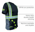 SafetyShirtz Men’s SS360 Stealth 1776 Betsy Ross Reflective UPF 40 Shirt M