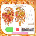 Saillong Fall Thanksgiving Diamond Art Suncatcher Pumpkin Hanging Decor 2PCS