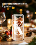 Monogrammed Glass Tumbler Cup with Lid & Straw Personalized Gift OPEN BOX