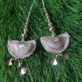 Handmade Ethnic Latkan Tassels for Saree & Blouse 1 Pair Light Coffee