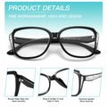 Yiwaeye Oprah Style Oversized Reading Glasses +1.5 with Chain Black/Tortoise