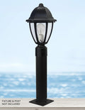 Solus S347-BK Pier Mount Adapter 3" Stub Post Black Aluminum with Hardware