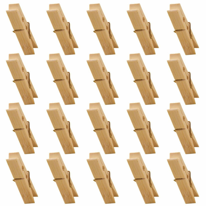 Mini Wooden Clothespins 20PCS Bamboo Clothes Pins Spring Clips Windproof