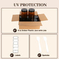 AuroTrends 8oz Amber Jars 6-Pack with Lids for Creams, Candles & DIY