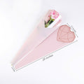 JOSON 24pcs Flower Packaging Bags 6 Colors Single Rose Diamond Heart Gift
