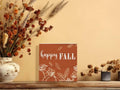 ULEGIE Fall Pumpkin Wood Box Sign, 5x5 Inch, Orange Autumn Decor
