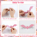 Sursurprise 48PCS 3D Halloween Bat Wall Stickers Pink Black Party Decor