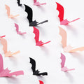 Sursurprise 48PCS 3D Halloween Bat Wall Stickers Pink Black Party Decor