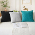 CaliTime Chenille Throw Pillow Covers 24x24 Set of 2 Lake Blue