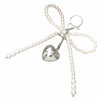 AYYSHULAN Bow Heart Keychain Pearl Bowknot Key Ring Bag & Car Accessory White