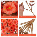 HyeFlora Fake Mums Artificial Fall Hanging Flowers 2 PCS Orange Brown Leaves