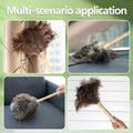 Greenfeather Small Ostrich Feather Duster 16in Wooden Handle 2 Pack