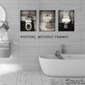 AIOCDIT Funny Dog Bathroom Wall Art Canvas Prints Set of 4 8x10 Unframed
