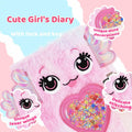 PrinBarBee French Bulldog Diary with Lock Plush 160 Pages Multicolor Pen