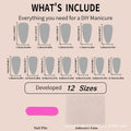 GRITOSE 24 Pcs Fall Maple Leaves Almond Medium Pink Matte Press On Nails
