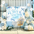 BACH AND BOUJEE She's Tying The Knot Backdrop Blue Bridal Shower Banner