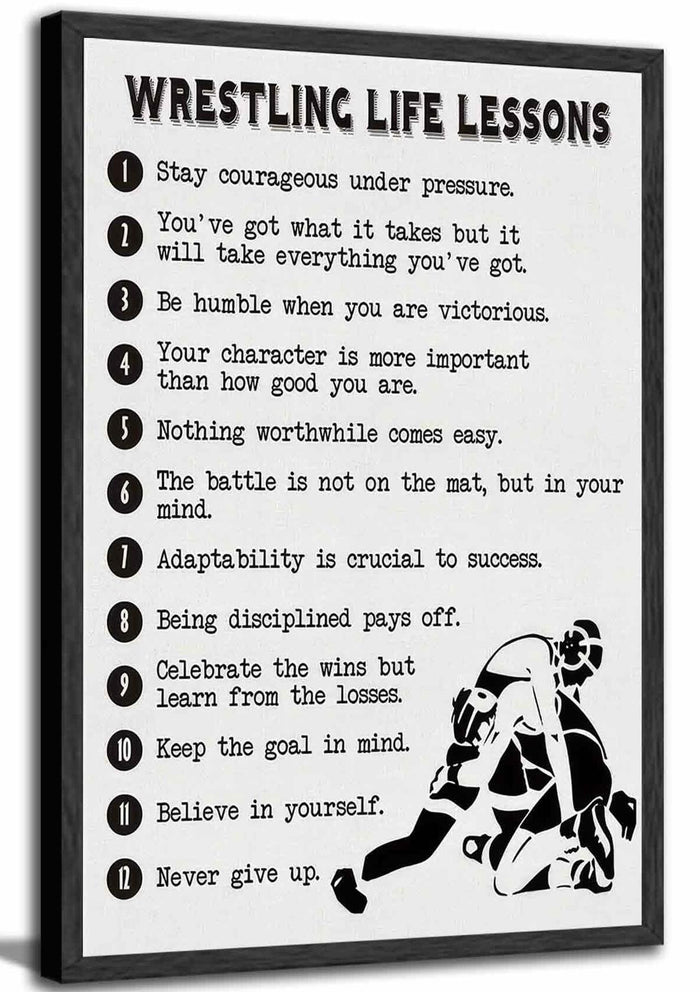 HSHFKLH Inspirational Wrestling Life Lessons Canvas Wall Art Motivational Poster