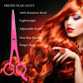 MERTENO Professional Hair Scissors 6.5 Inch Pink Rubber Handle Shears