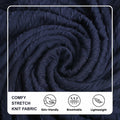 Knit Polo Shirt Men V Neck Buttonless Short Sleeve Navy Size M