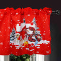 aiwkjdns 3 Piece Christmas Kitchen Window Curtains Set Red Rayon 27.5x36 in