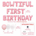 Pink Bow 1st Birthday Balloons Kit Girls Party Supplies Foil Latex Decor