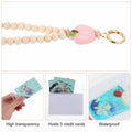 Bremorou Teacher Lanyard with ID Holder, Pink Wooden Beaded Boho Tassel