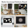 FUANGUI Felt Board 12 Pack Large Wall Tiles with Adhesive Tabs Stripe Black