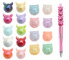 18Pcs Cute Beads for Pens (Acrylic, Mixed Color, Dragon Head Cat) - DIY