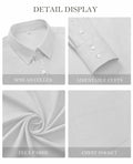 Gleeivy Women's Wrinkle Free Oxford Button Down Shirt Light Gray Size L