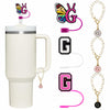 Stanley Cup Straw Covers 3-Pack with Personalized Initial Charms 30&40oz