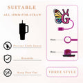 Stanley Cup Straw Covers 3-Pack with Personalized Initial Charms 30&40oz