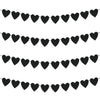 Guzon 4 Sets Black Heart Felt Banners Gothic Wedding Valentine Party Decor