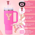 Liangang 9PCS Pink Stanley Cup Accessories Set for 30oz & 40oz Cups