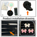 Cute Butterfly Air Vent Clips 3 Pcs Pink White Car Fresheners Diffuser