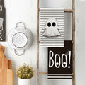 Artoid Mode Halloween Kitchen Towels Ghost Stripes Spider Web 18x26 Set 2