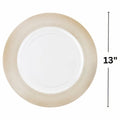 Elegant White Plastic Charger Plates 13" Pack of 4 Durable Dining Decor