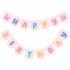 Marspark Blue Dog Birthday Banner with Daisy Flowers Pastel Colorful