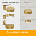 EUIOKUN Picture Lights Rechargeable Wireless Magnetic LED Wall Art Gold 2Pack