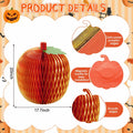 Weekgrat 20'' Giant Honeycomb Pumpkin Decoration Orange Reusable Fall Halloween
