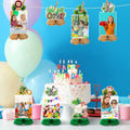 8PCS Wild One Honeycomb Jungle Safari 1st Birthday Table Centerpiece Decor