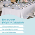 Leading Linens 2-Pack Black 60x126" Polyester Tablecloth – Washable & Durable