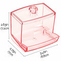 Biiange 2-Pack Acrylic Cotton Swab Holder with Lid 7oz Q-Tip Storage (Pink)
