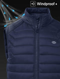 MoFiz Men’s Puffer Vest Winter Active Zipper Sleeveless Jacket Navy XX-Large