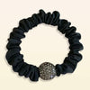 Generic Silk Hair Scrunchies for Women Black Elastic Satin Hair Ties
